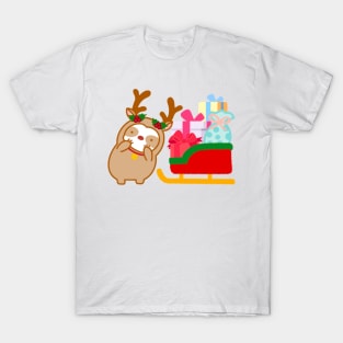 Cute Christmas Sleigh Sloth T-Shirt